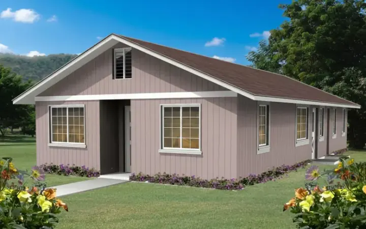 Traditional house plans 41-209 - front exterior, 1,066 sq ft, 2 bed, 1 bath house plans | Monster House Plans