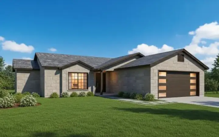 Traditional house plans 41-213 - front exterior, 1,070 sq ft, 3 bed, 2 bath house plans | Monster House Plans