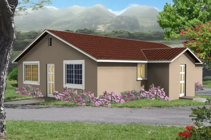 Sunbelt house plans 41-223 - front exterior, 1,080 sq ft, 3 bed, 2 bath house plans | Monster House Plans