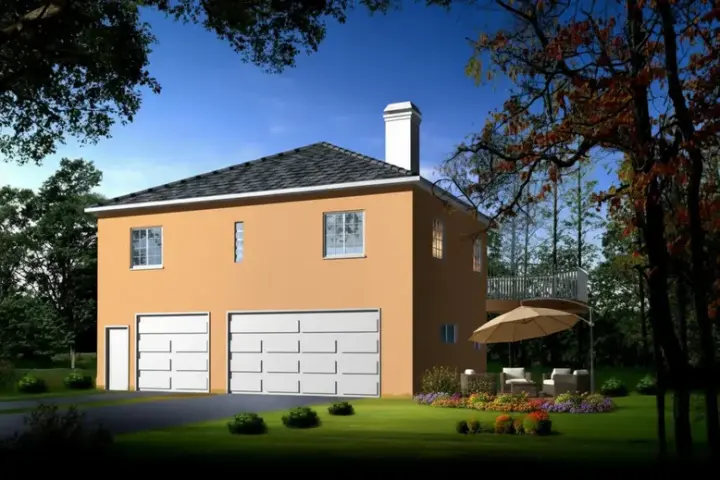 Traditional house plans 41-228 - front exterior, 1,085 sq ft, 2 bed, 1 bath house plans | Monster House Plans