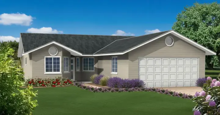 Traditional house plans 41-235 - front exterior, 1,092 sq ft, 3 bed, 1 bath house plans | Monster House Plans