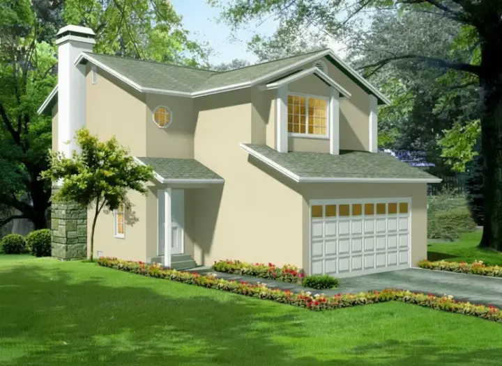 Traditional house plans 41-237 - front exterior, 1,306 sq ft, 3 bed, 2 bath house plans | Monster House Plans