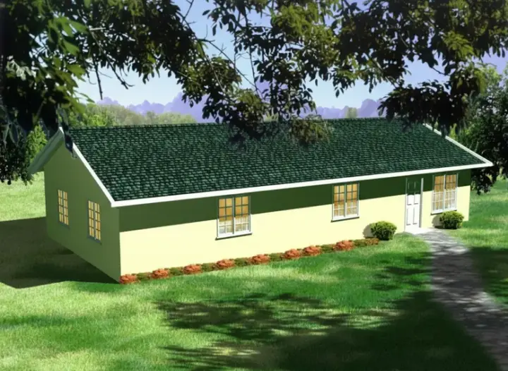 Traditional house plans 41-245 - front exterior, 1,102 sq ft, 3 bed, 2 bath house plans | Monster House Plans