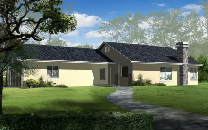 Traditional house plans 41-257 - front exterior, 1,114 sq ft, 3 bed, 2 bath house plans | Monster House Plans
