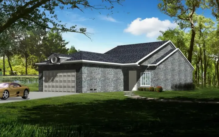 Traditional house plans 41-264 - front exterior, 1,121 sq ft, 2 bed, 2 bath house plans | Monster House Plans