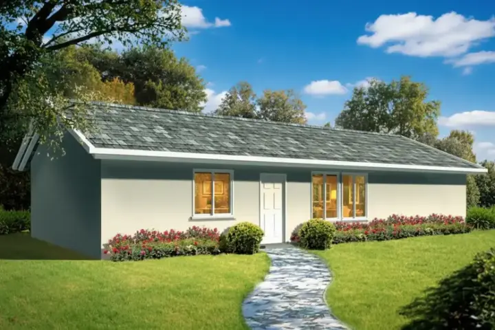 Traditional house plans 41-266 - front exterior, 1,123 sq ft, 2 bed, 2 bath house plans | Monster House Plans