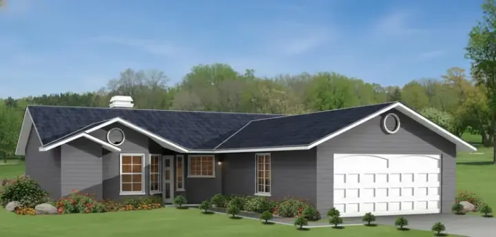 Traditional house plans 41-272 - front exterior, 1,129 sq ft, 3 bed, 2 bath house plans | Monster House Plans