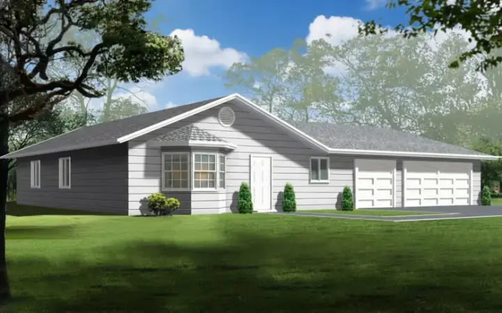 Traditional house plans 41-277 - front exterior, 1,134 sq ft, 3 bed, 2 bath house plans | Monster House Plans