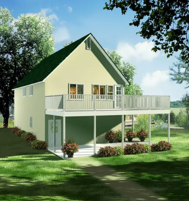 Traditional house plans 41-280 - front exterior, 1,137 sq ft, 2 bed, 2 bath house plans | Monster House Plans