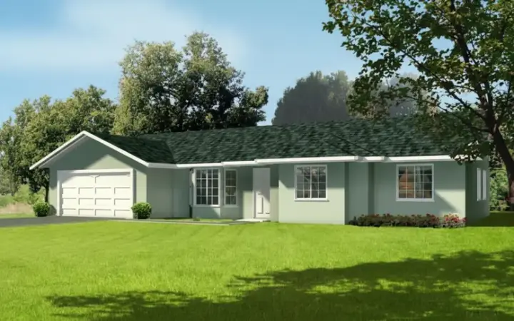 Traditional house plans 41-287 - front exterior, 1,144 sq ft, 3 bed, 2 bath house plans | Monster House Plans
