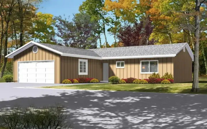 Traditional house plans 41-288 - front exterior, 1,146 sq ft, 2 bed, 2 bath house plans | Monster House Plans