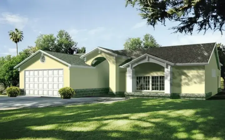 Traditional house plans 41-289 - front exterior, 1,147 sq ft, 3 bed, 2 bath house plans | Monster House Plans