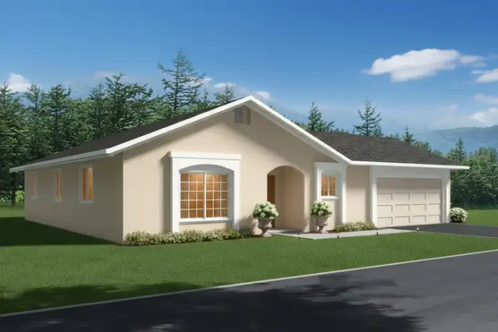 Traditional house plans 41-293 - front exterior, 1,151 sq ft, 3 bed, 2 bath house plans | Monster House Plans