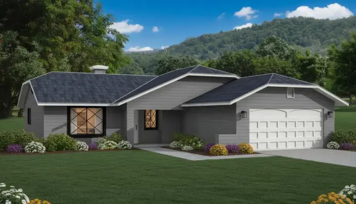 Traditional house plans 41-294 - front exterior, 1,152 sq ft, 4 bed, 2 bath house plans | Monster House Plans