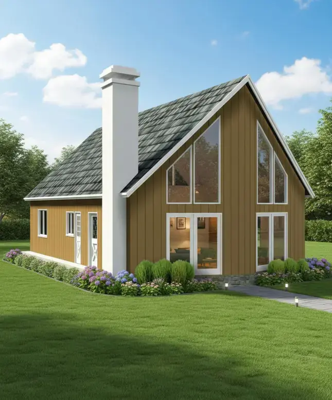 Contemporary house plans 41-295 - front exterior, 1,154 sq ft, 3 bed, 1 bath house plans | Monster House Plans