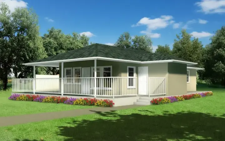 Traditional house plans 41-297 - front exterior, 1,155 sq ft, 3 bed, 2 bath house plans | Monster House Plans