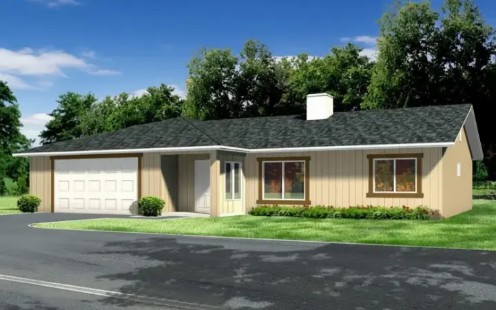 Traditional house plans 41-298 - front exterior, 1,156 sq ft, 3 bed, 2 bath house plans | Monster House Plans
