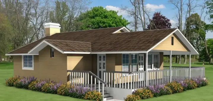 Traditional house plans 41-299 - front exterior, 1,157 sq ft, 3 bed, 2 bath house plans | Monster House Plans