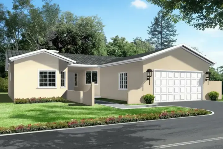 Traditional house plans 41-305 - front exterior, 1,163 sq ft, 3 bed, 2 bath house plans | Monster House Plans