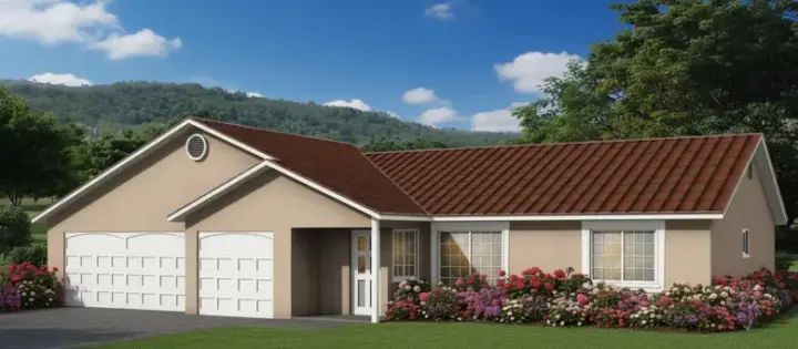 Traditional house plans 41-313 - front exterior, 1,171 sq ft, 3 bed, 2 bath house plans | Monster House Plans