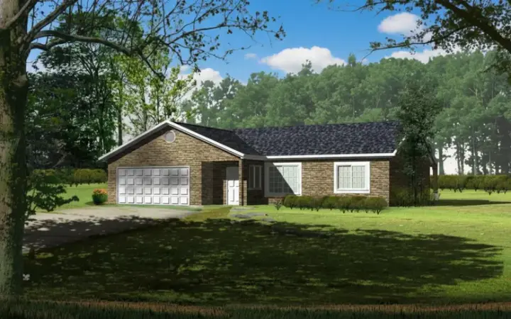 Traditional house plans 41-315 - front exterior, 1,173 sq ft, 3 bed, 2 bath house plans | Monster House Plans