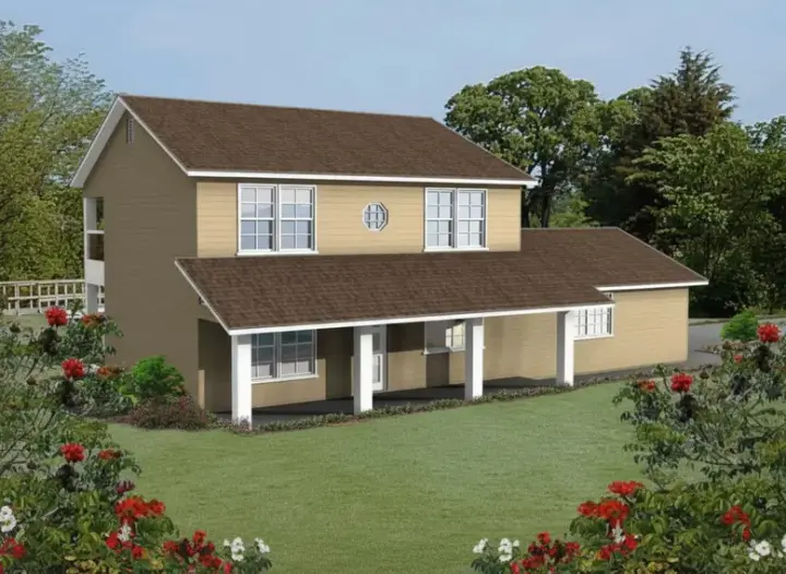 Traditional house plans 41-323 - front exterior, 1,180 sq ft, 3 bed, 3 bath house plans | Monster House Plans