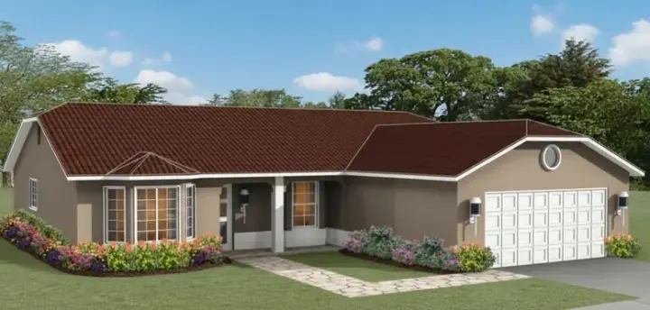 Traditional house plans 41-353 - front exterior, 1,211 sq ft, 3 bed, 2 bath house plans | Monster House Plans