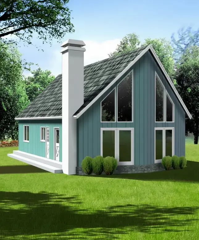 Contemporary house plans 41-354 - front exterior, 1,212 sq ft, 3 bed, 2 bath house plans | Monster House Plans