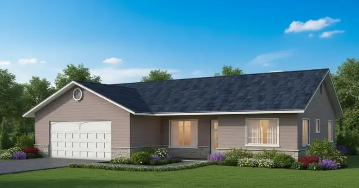 Traditional house plans 41-357 - front exterior, 1,215 sq ft, 3 bed, 2 bath house plans | Monster House Plans