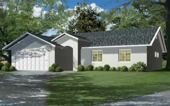 Traditional house plans 41-361 - front exterior, 1,219 sq ft, 3 bed, 2 bath house plans | Monster House Plans