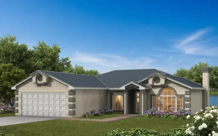 Traditional house plans 41-371 - front exterior, 1,506 sq ft, 3 bed, 2 bath house plans | Monster House Plans
