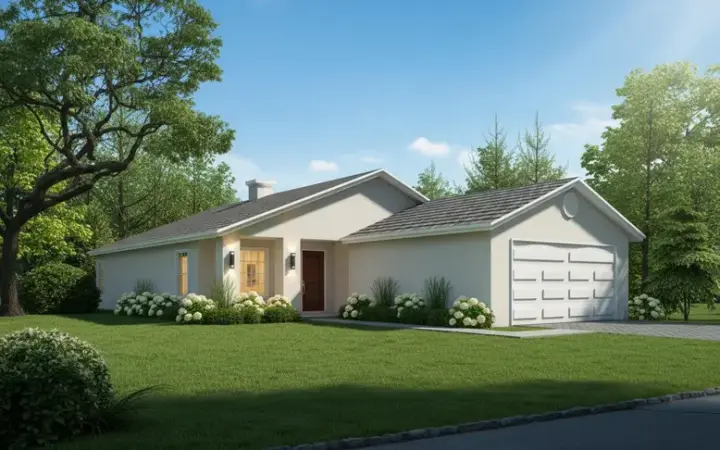 Traditional house plans 41-372 - front exterior, 1,507 sq ft, 3 bed, 2 bath house plans | Monster House Plans