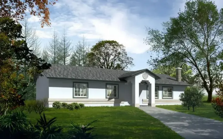 Traditional house plans 41-373 - front exterior, 1,508 sq ft, 3 bed, 2 bath house plans | Monster House Plans