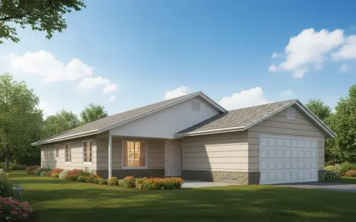 Traditional house plans 41-376 - front exterior, 1,510 sq ft, 3 bed, 2 bath house plans | Monster House Plans