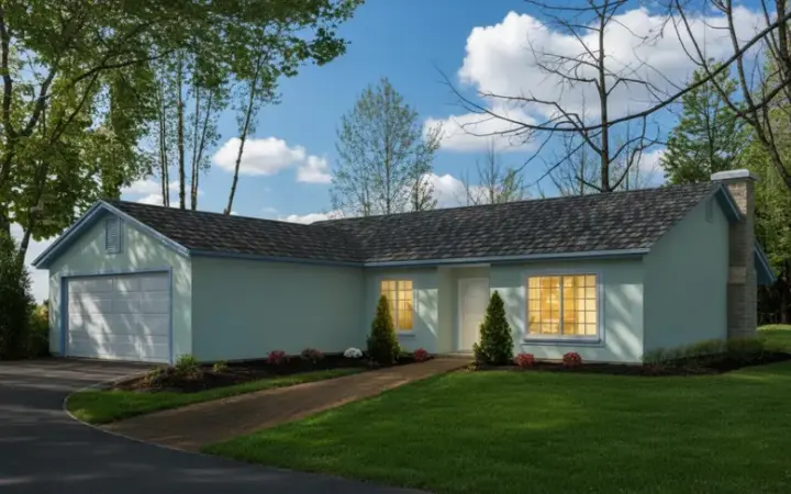 Traditional house plans 41-378 - front exterior, 1,512 sq ft, 3 bed, 2 bath house plans | Monster House Plans