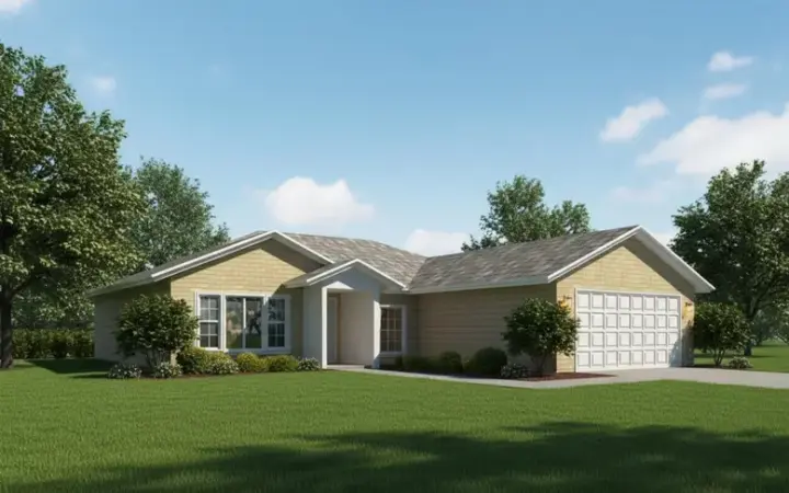 Traditional house plans 41-380 - front exterior, 1,516 sq ft, 3 bed, 2 bath house plans | Monster House Plans