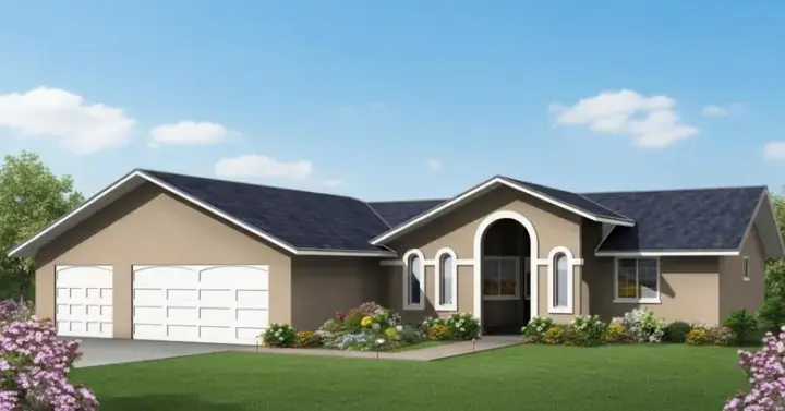 Traditional house plans 41-386 - front exterior, 1,523 sq ft, 3 bed, 2 bath house plans | Monster House Plans