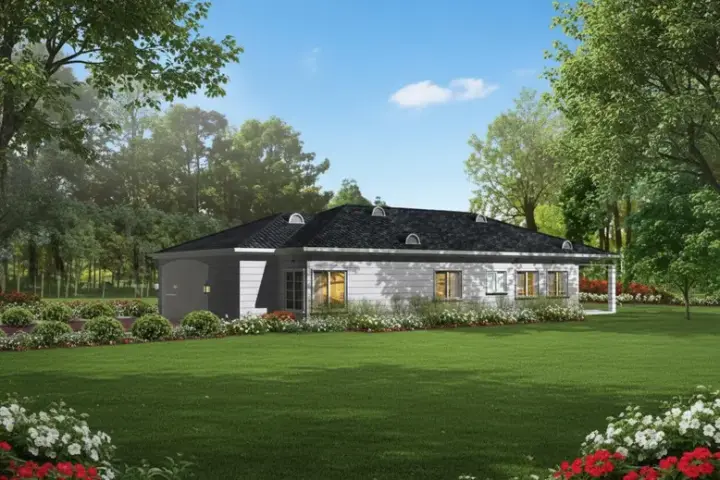 Traditional house plans 41-391 - front exterior, 1,536 sq ft, 3 bed, 2 bath house plans | Monster House Plans