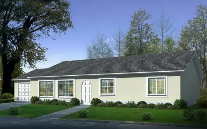 Traditional house plans 41-393 - front exterior, 1,536 sq ft, 3 bed, 2 bath house plans | Monster House Plans