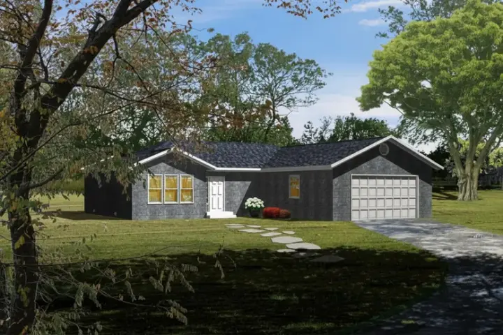Traditional house plans 41-395 - front exterior, 1,536 sq ft, 3 bed, 2 bath house plans | Monster House Plans