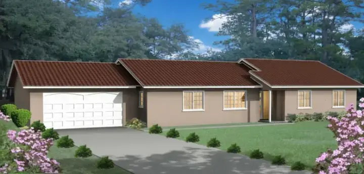 Traditional house plans 41-402 - front exterior, 1,541 sq ft, 3 bed, 2 bath house plans | Monster House Plans