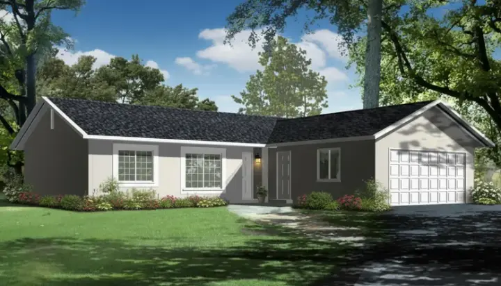 Traditional house plans 41-403 - front exterior, 1,542 sq ft, 4 bed, 3 bath house plans | Monster House Plans