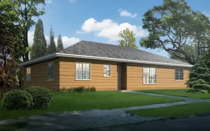 Traditional house plans 41-409 - front exterior, 1,553 sq ft, 3 bed, 2 bath house plans | Monster House Plans