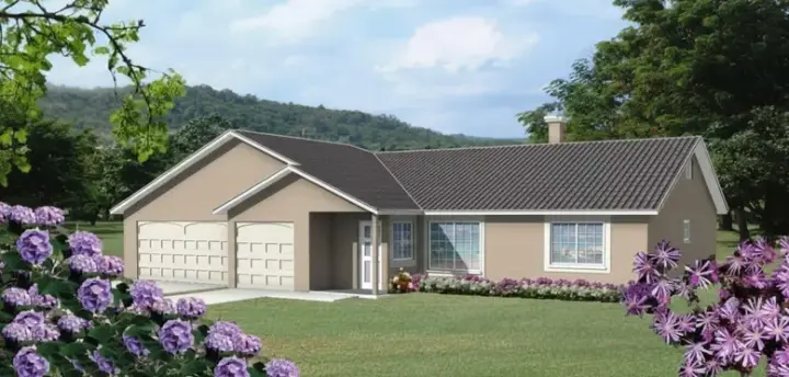 Traditional house plans 41-415 - front exterior, 1,557 sq ft, 3 bed, 2 bath house plans | Monster House Plans
