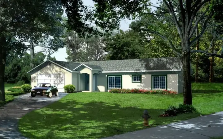 Traditional house plans 41-418 - front exterior, 1,564 sq ft, 3 bed, 3 bath house plans | Monster House Plans