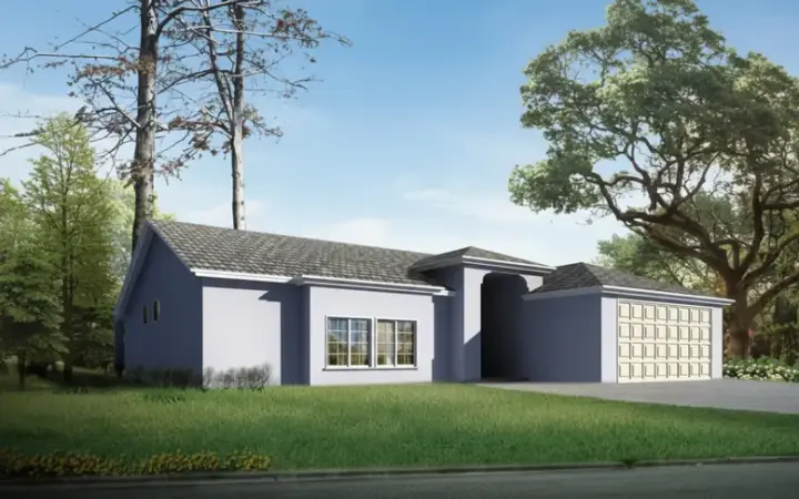 Traditional house plans 41-422 - front exterior, 1,568 sq ft, 3 bed, 2 bath house plans | Monster House Plans