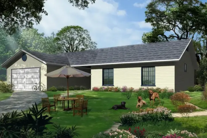 Traditional house plans 41-429 - front exterior, 1,581 sq ft, 3 bed, 2 bath house plans | Monster House Plans