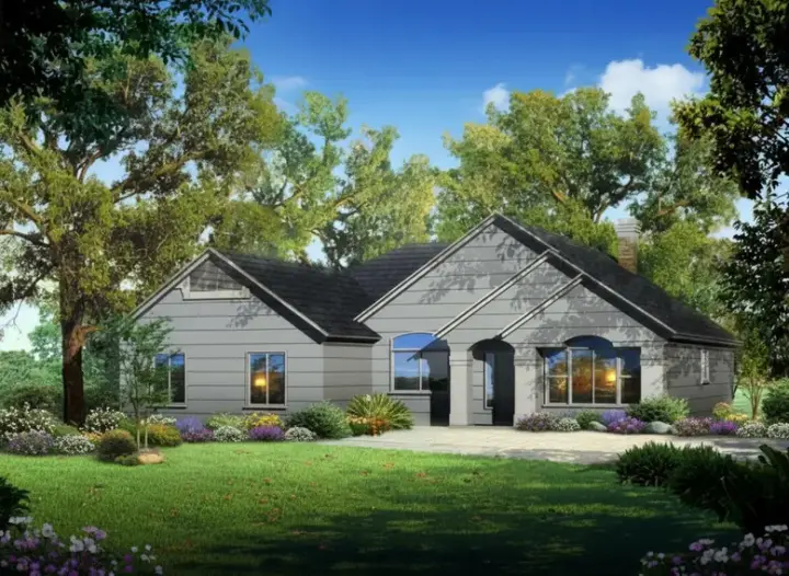 Traditional house plans 41-430 - front exterior, 1,582 sq ft, 3 bed, 2 bath house plans | Monster House Plans