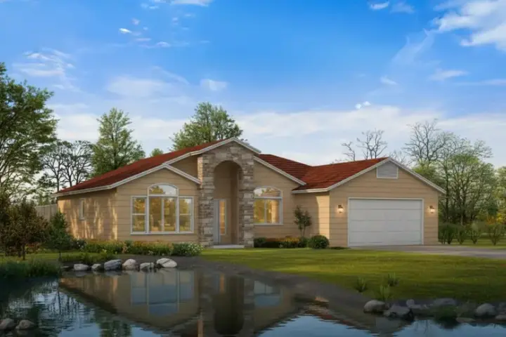 Traditional house plans 41-431 - front exterior, 1,582 sq ft, 3 bed, 2 bath house plans | Monster House Plans