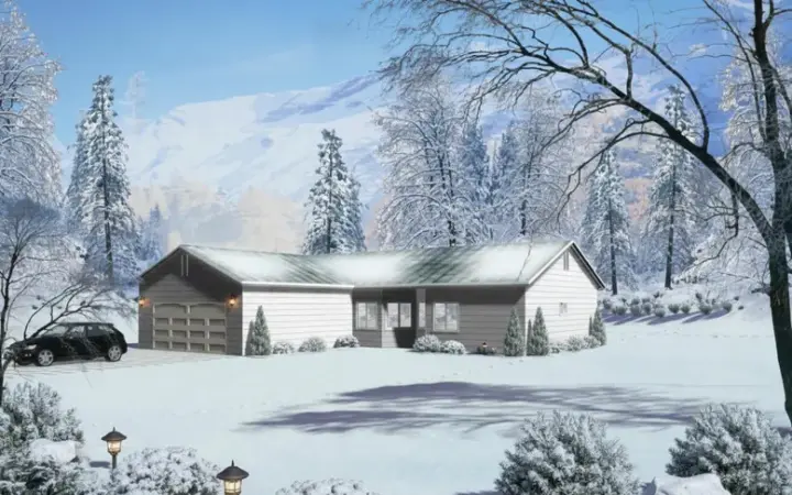 Traditional house plans 41-450 - front exterior, 1,611 sq ft, 3 bed, 2 bath house plans | Monster House Plans